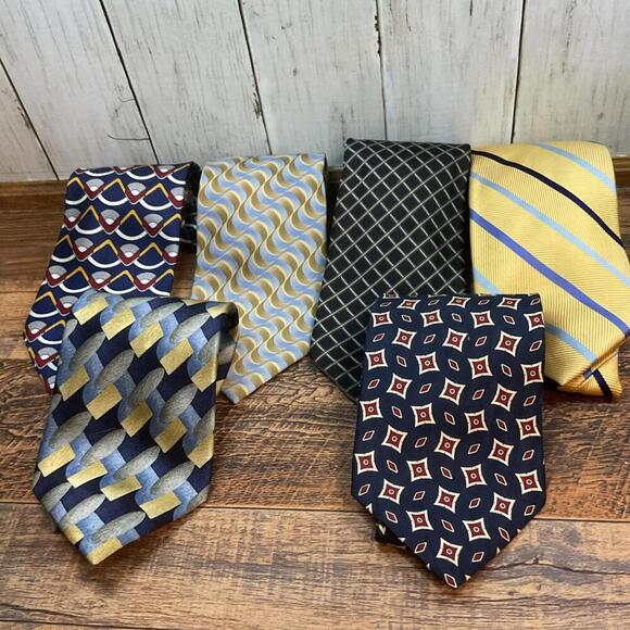 Other - Lot of 6 Men’s Designer Ties, Silk, Polyester, Blend